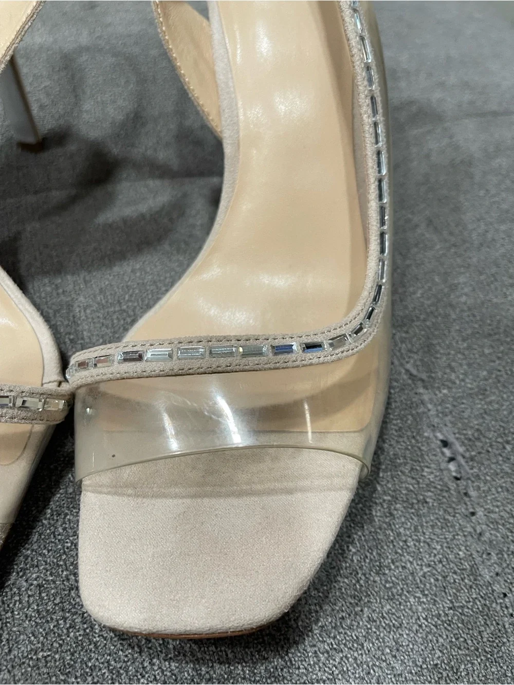 Clear Strap Nude Slingback Heels by JLo